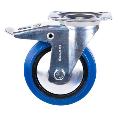 Tarsus Schwenkrad + Bremse 125 mm. Blau