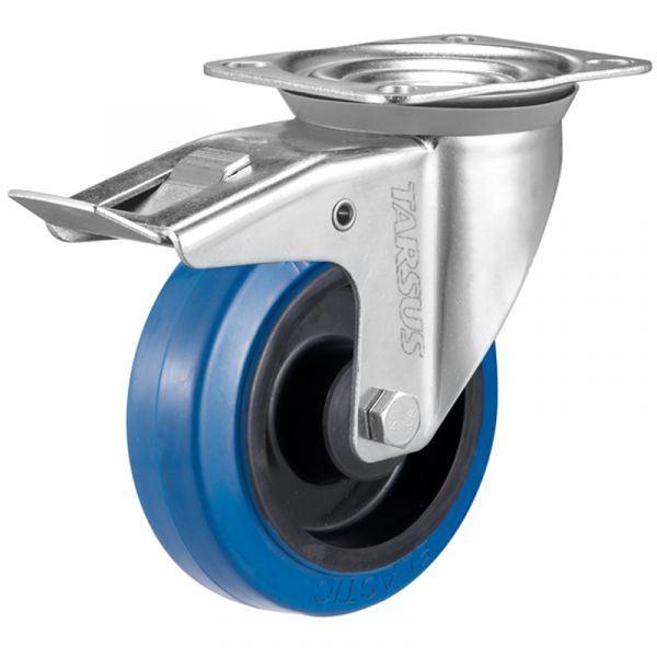 Tarsus-Schwenkrad + Bremse 160 mm. Blau