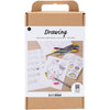 Creativ Company Zeichen-Hobby-Set, gemischte Figuren, Pastellfarben, 1 Box