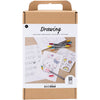 Creativ Company Zeichen-Hobby-Set, gemischte Figuren, Pastellfarben, 1 Box