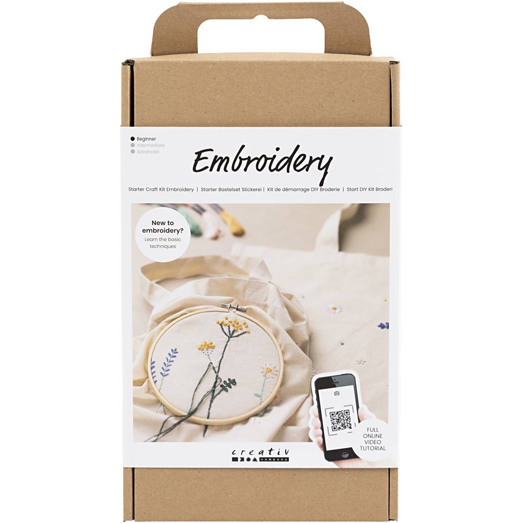 Creativ Company Starter-Hobby-Set Stickerei, Blumen, 1 Box