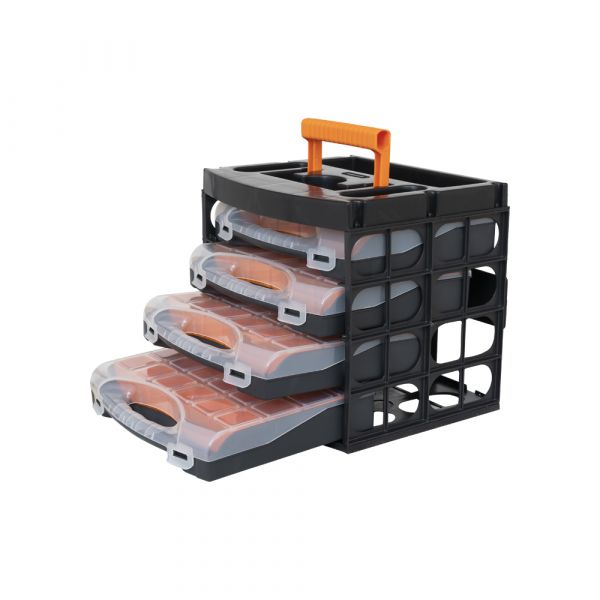 Sortieren von Schrank 4 Kisten.