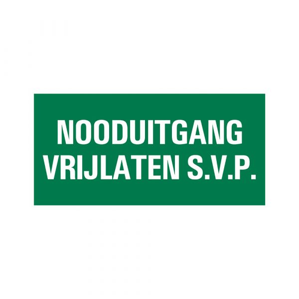 Notfallausgang freigeben - 150 x 300 mm.