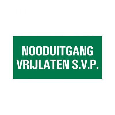 Notfallausgang freigeben - 150 x 300 mm.