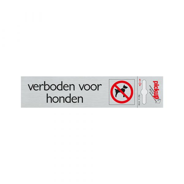 Bord Alulook verboten für Hunde - 165 x 44 mm Selbstadhäsiv.