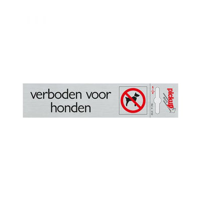 Bord Alulook verboten für Hunde - 165 x 44 mm Selbstadhäsiv.