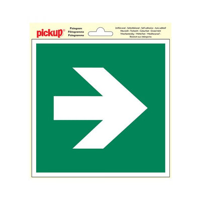 Aufkleber Escaper Route Pfeil gerade - 200x200 mm.