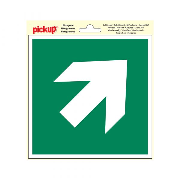 Sticker Escape Road Pfeil geschmückt - 200x200 mm.