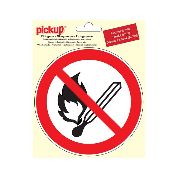 Aufkleber Feuer offenes Feuer verboten - 150 mm rund.