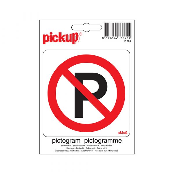 Aufkleber zum Parken verboten - 100x100 mm.