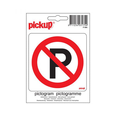 Aufkleber zum Parken verboten - 100x100 mm.