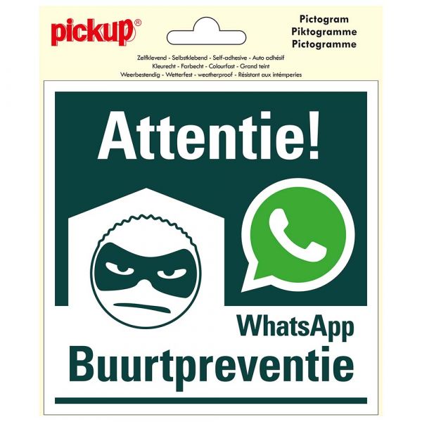 Aufkleber WhatsApp Neighborhood Prevention - 150x150 mm.