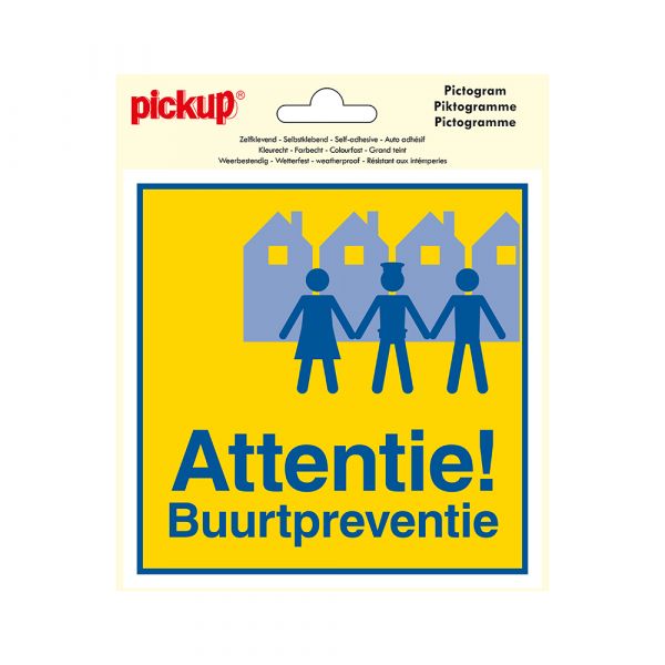 Aufkleber Aufmerksamkeit Viertel Prävention - 150x150 mm.
