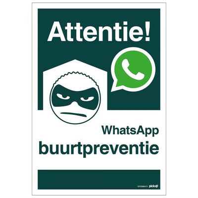 Platte WhatsApp Neighborhood Prevention - 230 x 330 mm.