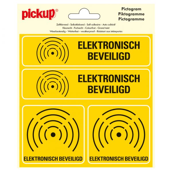 Aufkleber elektronisch gesichert - 150 x 1550 mm 4 Teile.