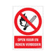 Platte offenes Feuer und Rauchen verboten - 230 x 330 mm.