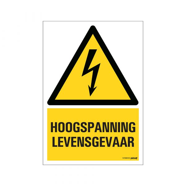 Signierte Hochspannungsgefahr - 230 x 330 mm.