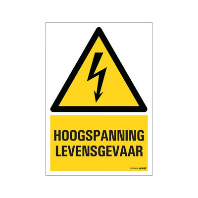 Signierte Hochspannungsgefahr - 230 x 330 mm.
