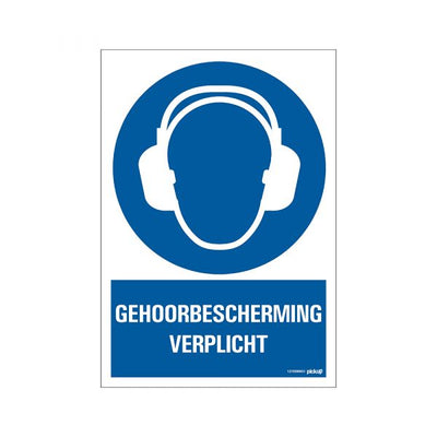 Hörschutz für Ladenhörungen obligatorisch - 230 x 330 mm.