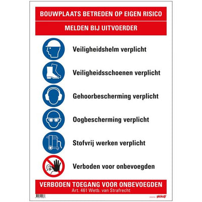 BAU -BOARD BOUWPLAATS, die von selbst eintreten - 500 x 700 mm.