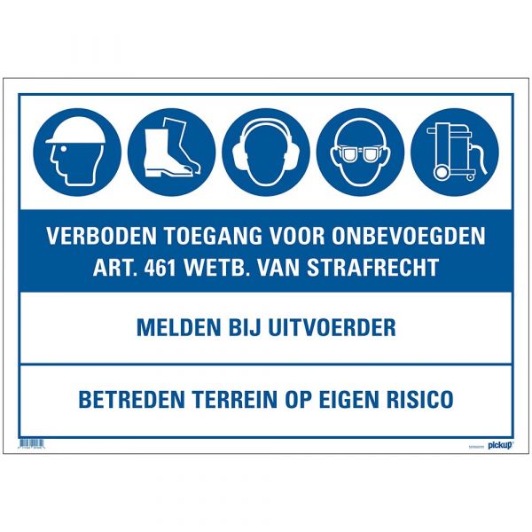 Baubehörde verbotenen Zugang für - 500 x 700 mm.