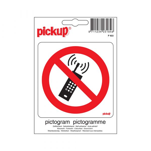 Aufkleber für Mob verboten. Telefone - 100x100 mm.