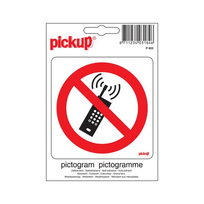 Aufkleber für Mob verboten. Telefone - 100x100 mm.