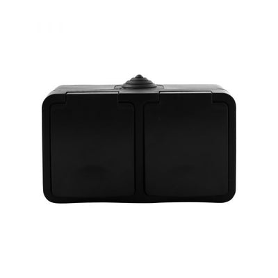 Wechselstrominhaltekastenstruktur - 2 -Fach - Horizontal - Schwarz