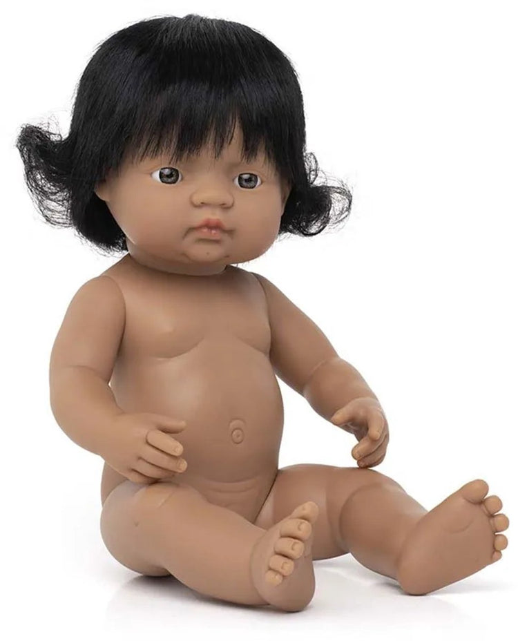 Miniland-Puppe – Latin-Girl-Puppe 38 cm – mit Vanilleduft – wasserfest – 10 Monate