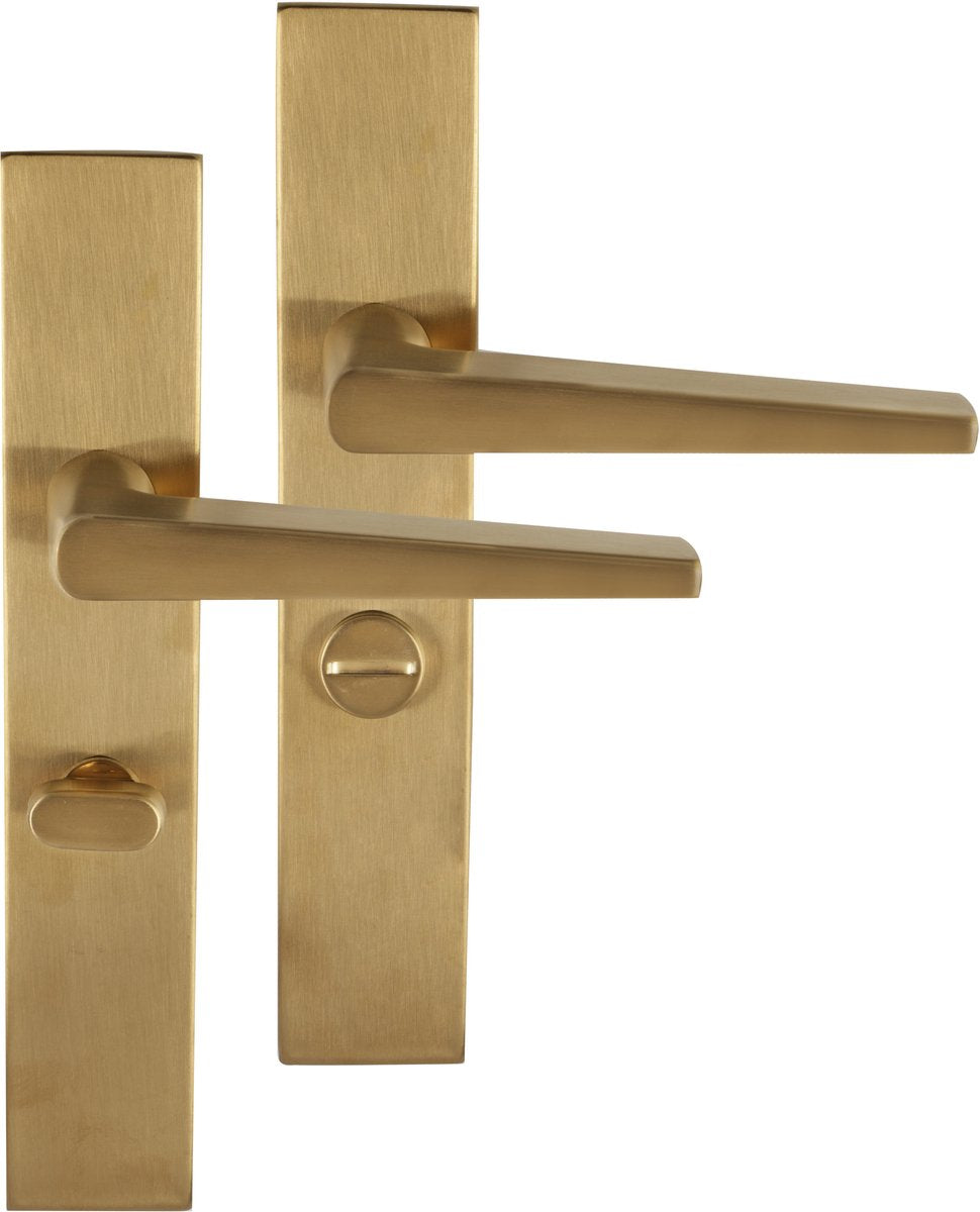 Differenz | Rotterdam-Türgriff | quadratischer Schild | Toilette 63 mm | Gold