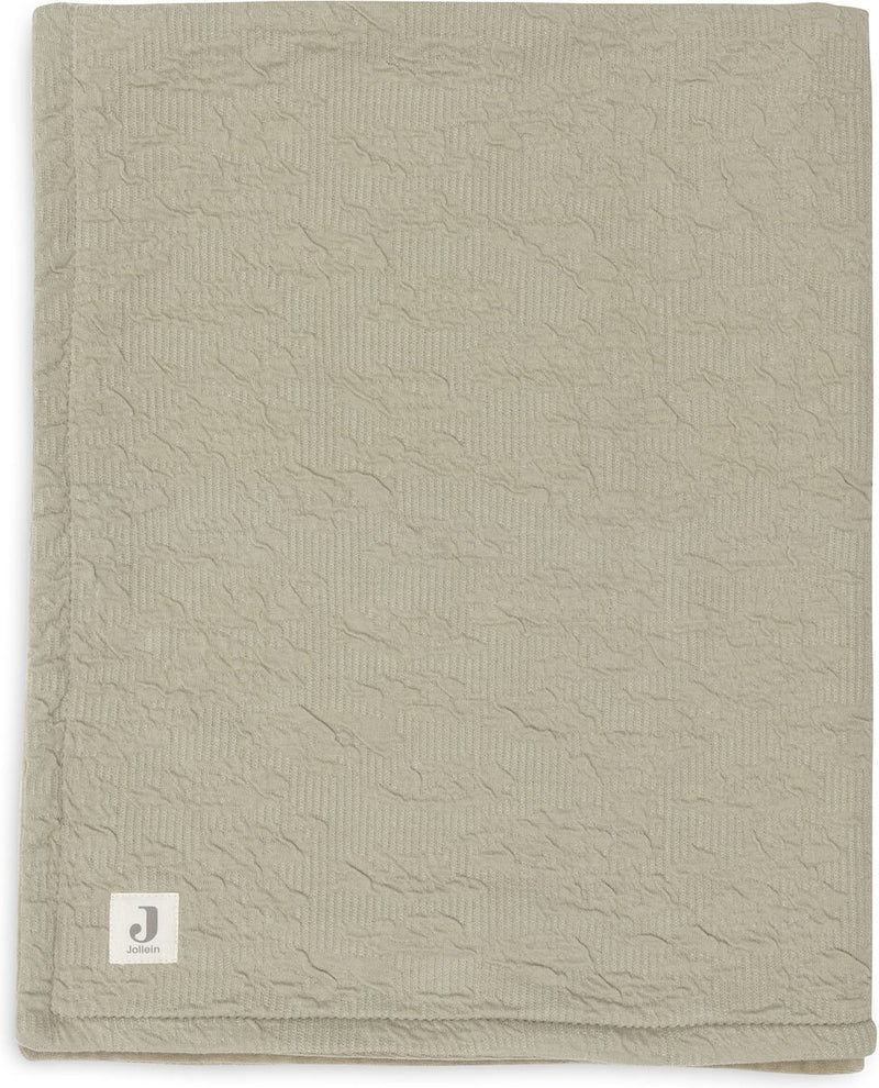 Jollein – Kinderbettdecke 75 x 100 cm – Kinderbettdecke, Kinderbettdecke, Babydecke – sanfte Wellen – olivgrüner Samt