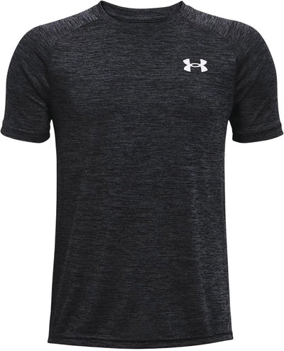 Under Armour UA Tech 2.0 SS-BLK Jungen-Sportshirt – Schwarz – Weiß