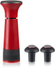 Innovine™ Vakuumpumpen-Weinsparer in Himbeere – Weinpumpe mit 2 Stoppern