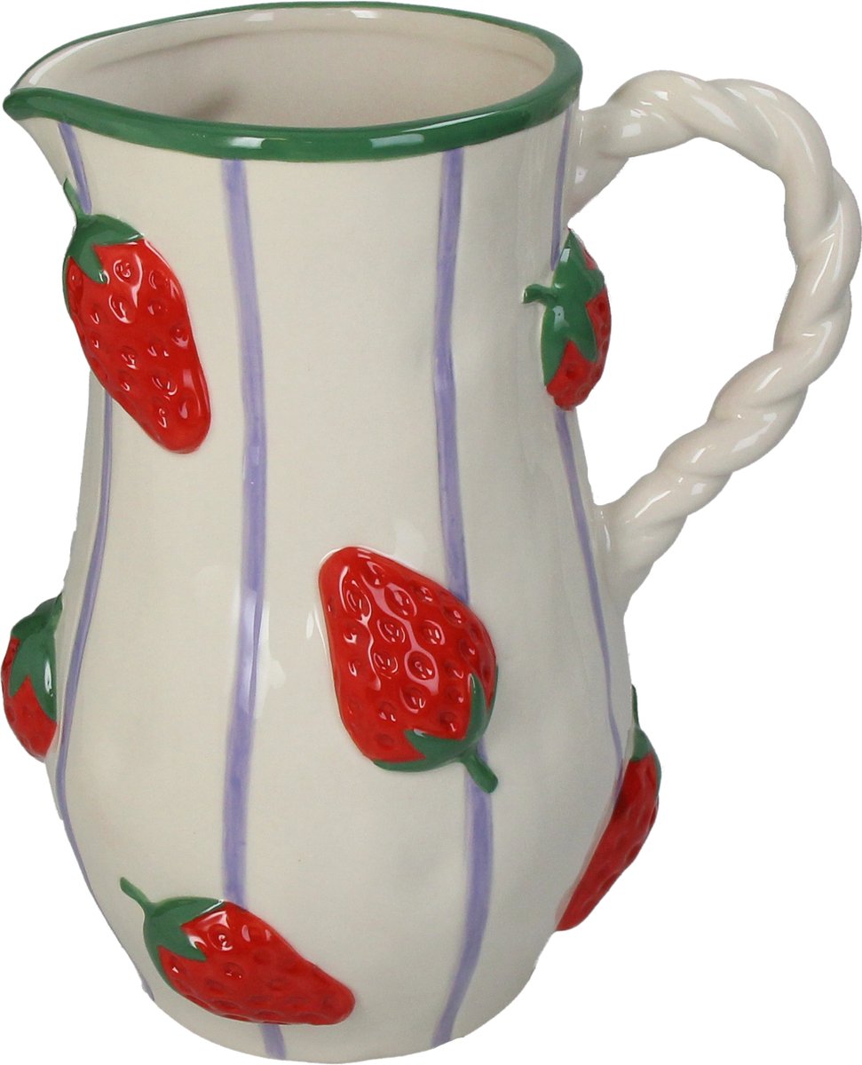 HD Collection Vase Erdbeere Steinzeug rot 20,5x15x23,5cm