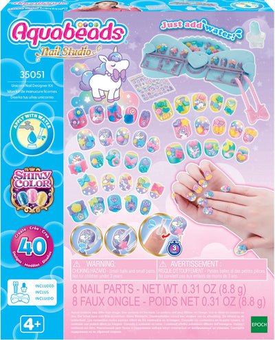 Aquabeads Nagelstudio Einhorn – Maniküre-Set für Kinder – ab 4 Jahren