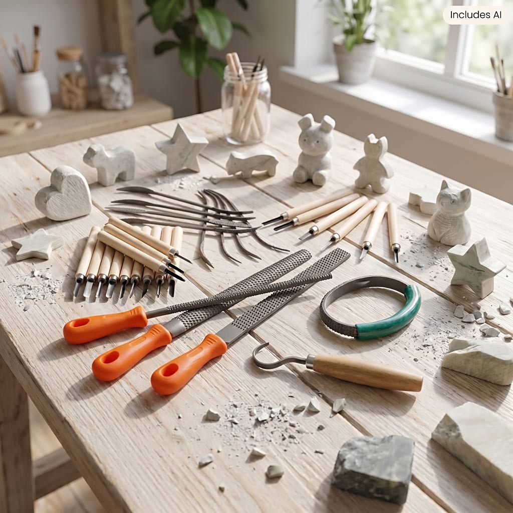 Creativ Company Speckstein-Werkzeugset, 1 Set