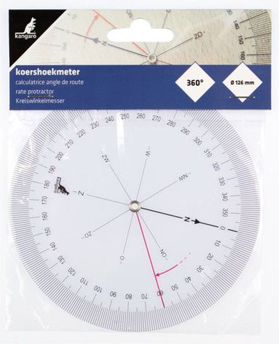 Kangaro Kurswinkelmesser Kunststoff 126mm transparent | 10 Stück