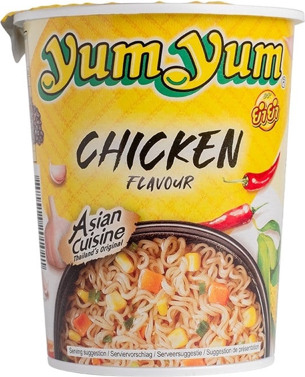 Yum Yum Instant-Cup-Nudeln mit Huhn – 12 x 70 g – Vorteilspackung
