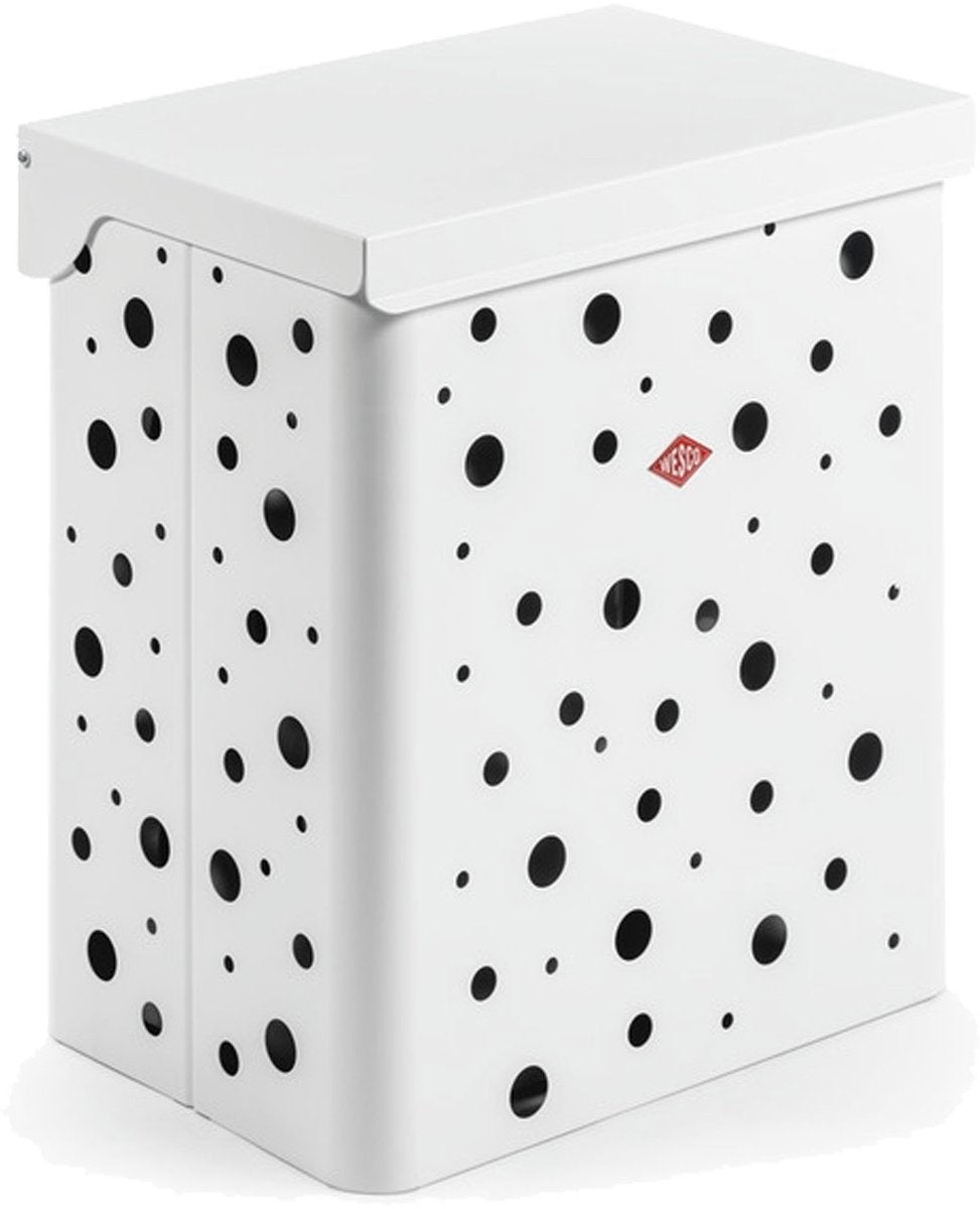 Wesco Wäschekorb Duo 1 mit Einsatz | 64 Liter | Duo-Wäschebox (2x32 Liter) | Metall - mattweiß | Wäschekorb