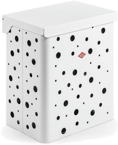 Wesco Wäschekorb Duo 1 mit Einsatz | 64 Liter | Duo-Wäschebox (2x32 Liter) | Metall - mattweiß | Wäschekorb