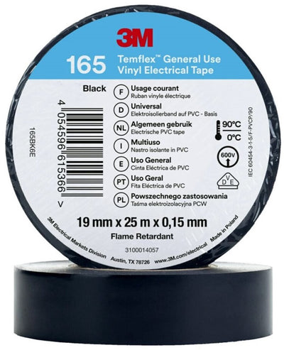 3m™ 3m temflex™ – schwarz – Isolierband – 165 selbstklebendes Klebeband – 7100184723
