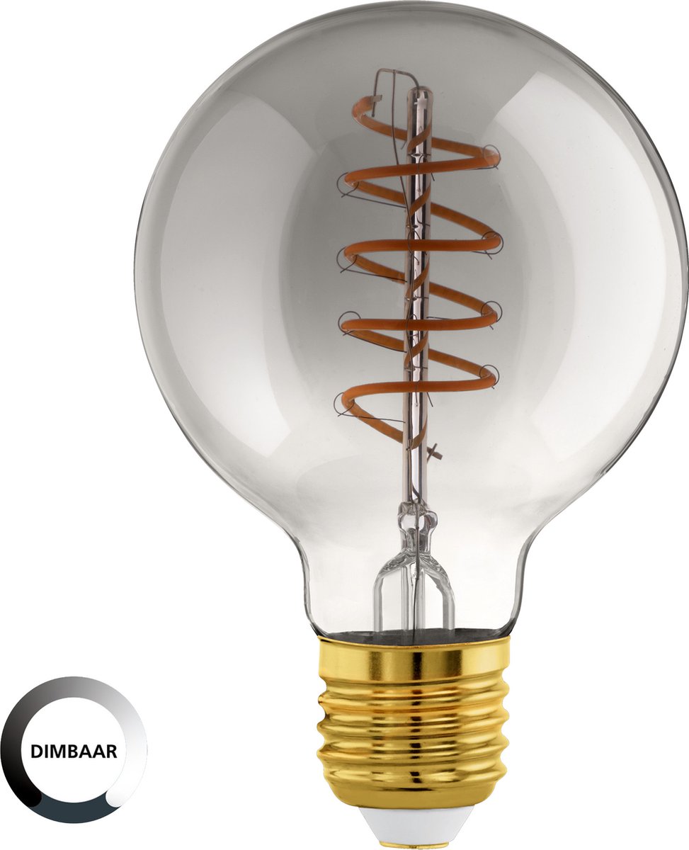 Eglo LED-Lampe - E27 - ø 9,5 cm - G95 - Rauch - 2000k - dimmbar