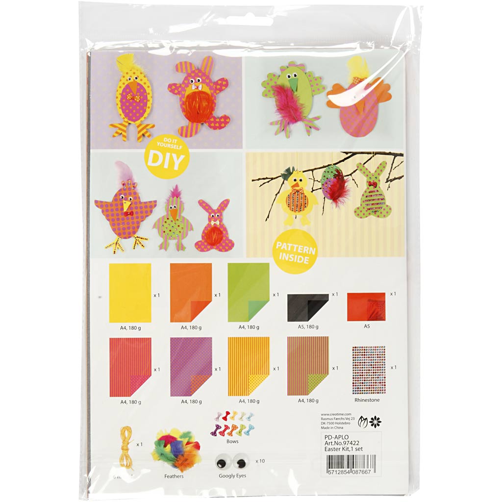 Creativ Company DIY-Schneidepaket, kräftige Farben, 1 Box