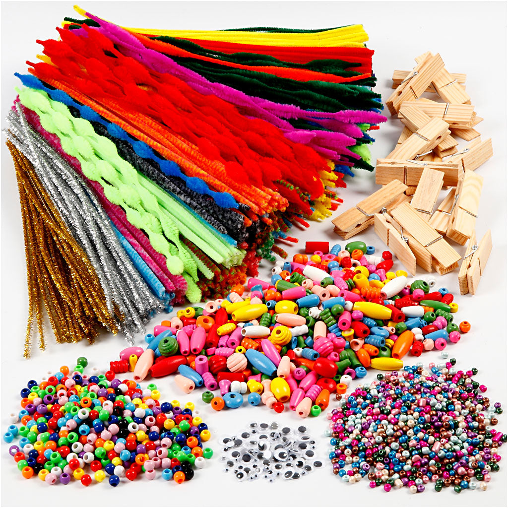 Kreativer Firmenspaß mit Wäscheklammern und Chenilledraht, verschiedene Farben, 1 Set