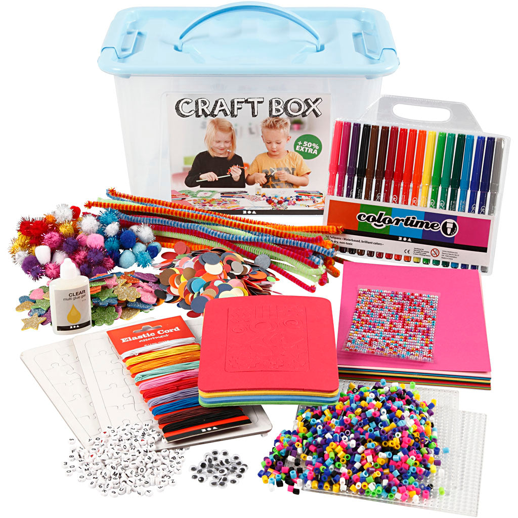 Creativ Company Hobbybox Blue mit kreativen Materialien, 1.