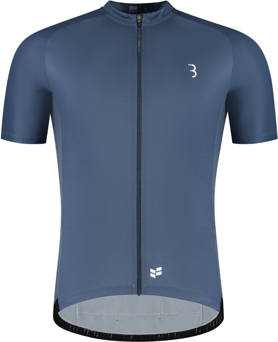 BBB Cycling Comfortfit R – nachhaltiges Radsportshirt Herren Kurzarm – 15–25 °C – atmungsaktives MTB- und Radsportshirt – 3 Rückentaschen – Stahlblau