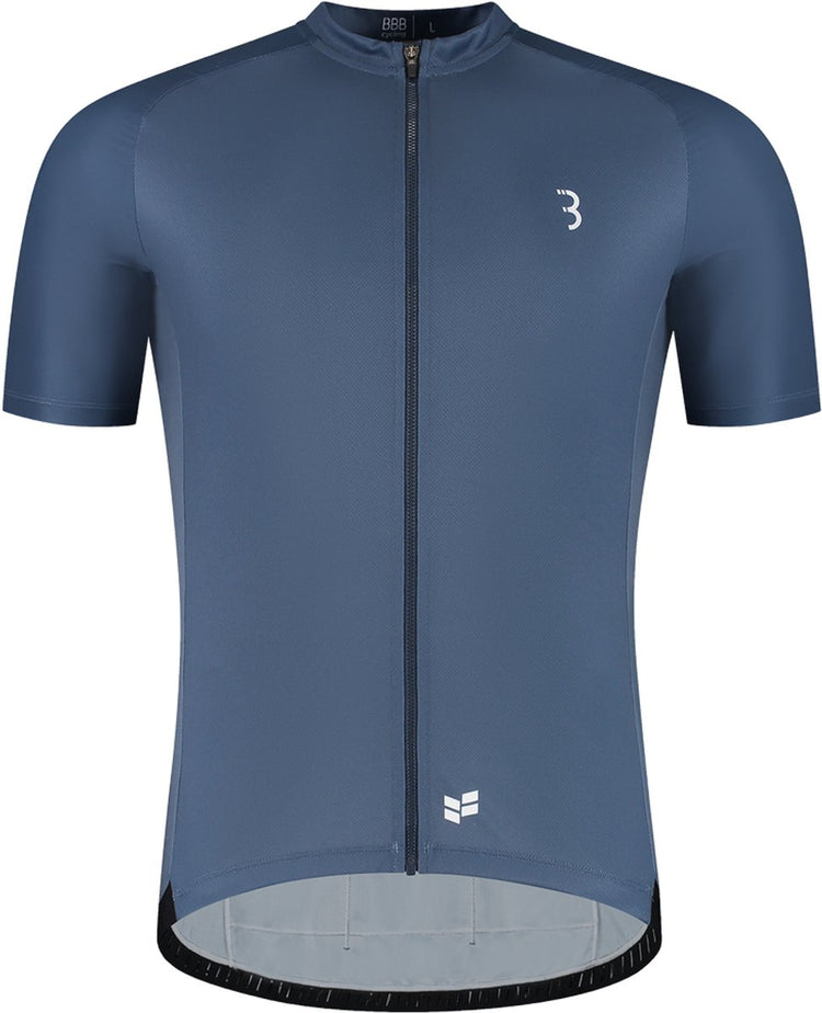 BBB Cycling Comfortfit R – nachhaltiges Radsportshirt Herren Kurzarm – 15–25 °C – atmungsaktives MTB- und Radsportshirt – 3 Rückentaschen – Stahlblau