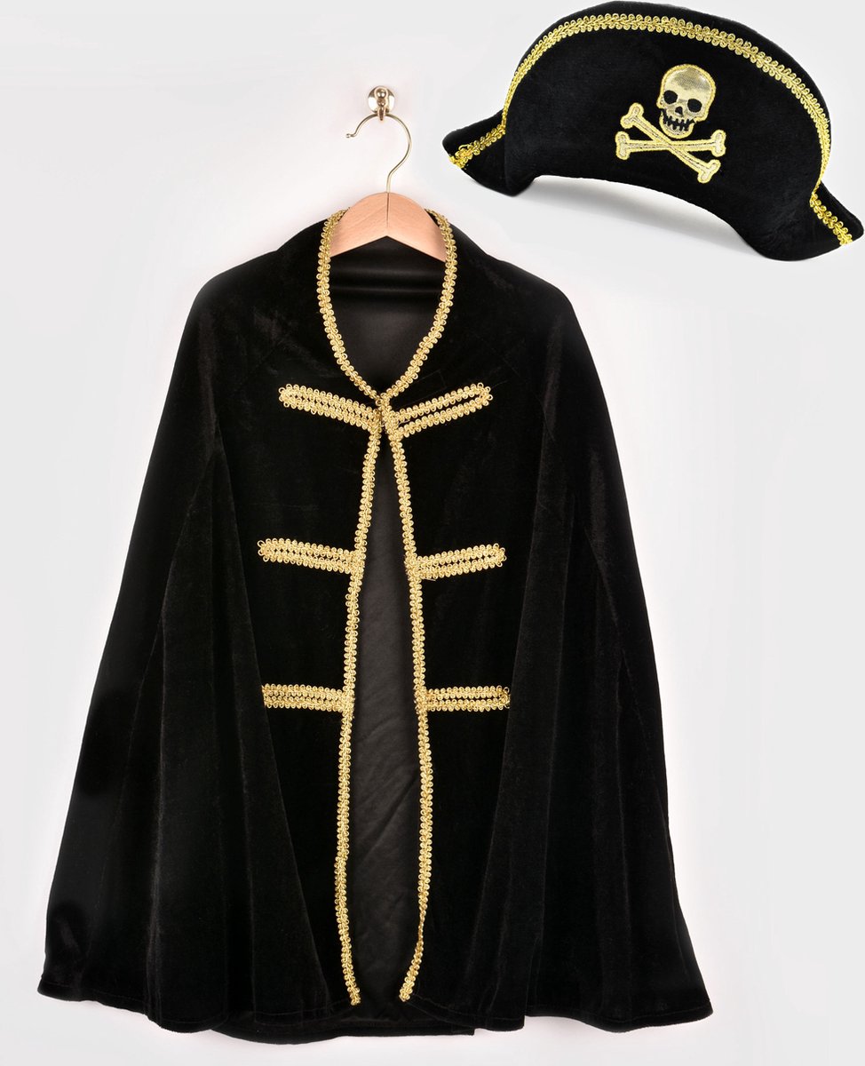 Den Goda Fen Piratenumhang und Hut-Anziehset 98-128 Piratenkostüm.