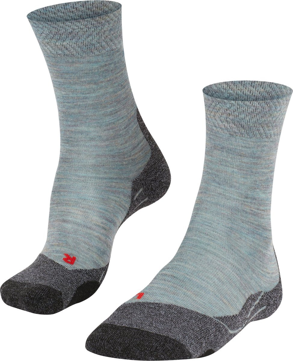 Falke TK2 Melange Anti-Blister Wandersocken aus dickem Woll-Funktionsmaterial Damen Blau - Größe 39-40