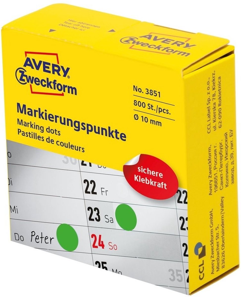 Avery-Zweckform 3851 Etiketten zum Markieren des Punktdurchmessers